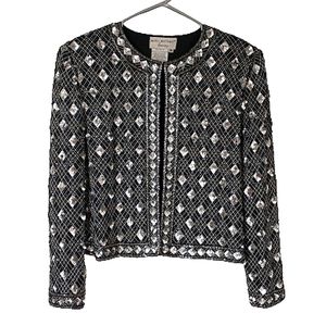 Vintage Papell Boutique Evening Beaded Sequin Jacket Medium